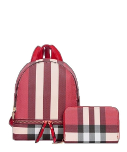 Plate Backpack with Wallet LM-1006A RED